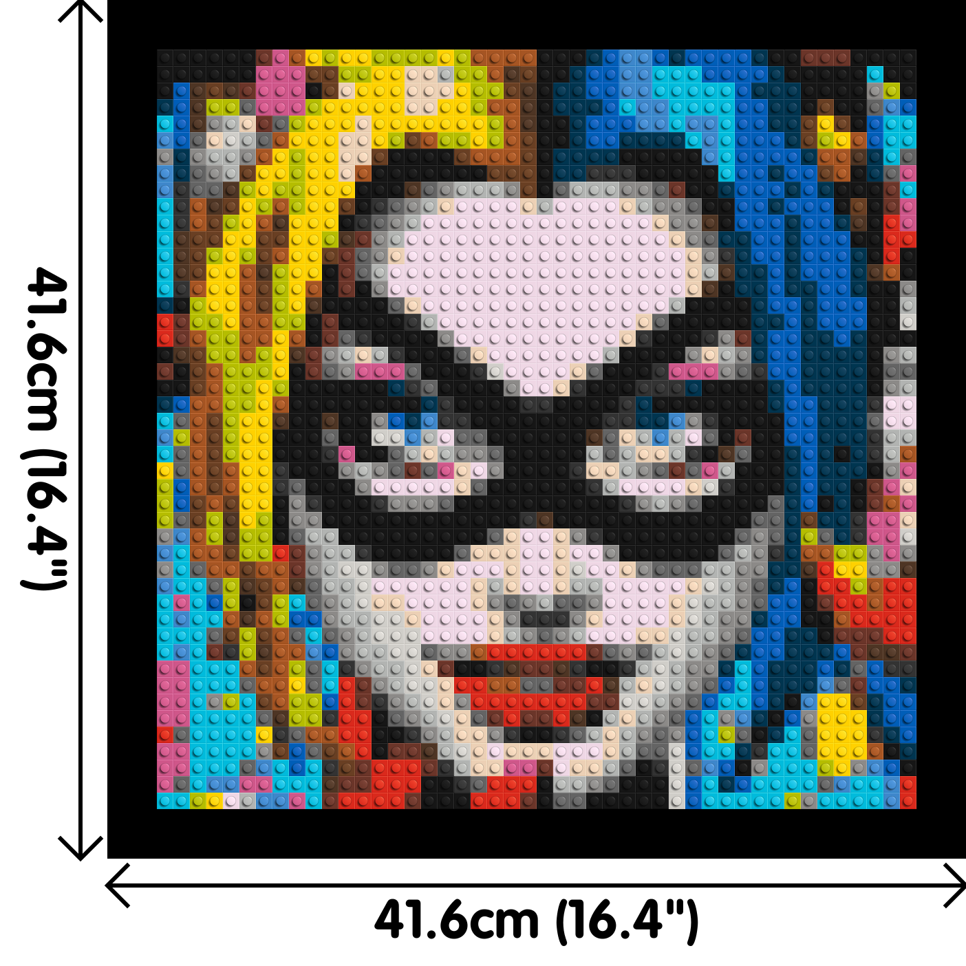 Harley Quinn - Brick Art Mosaic Kit 2x2 dimensions with frame