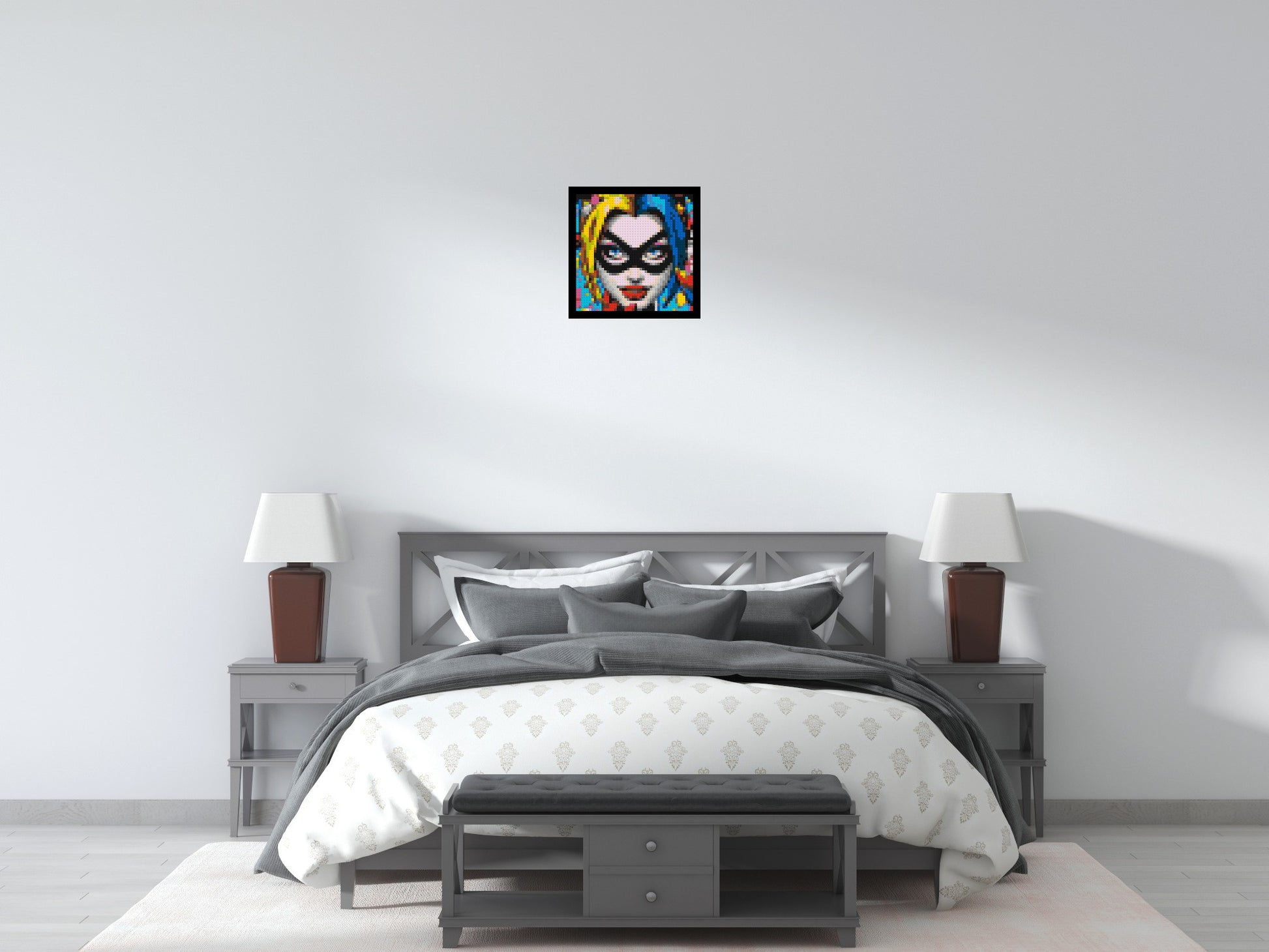 Harley Quinn - Brick Art Mosaic Kit 2x2 scene with frame