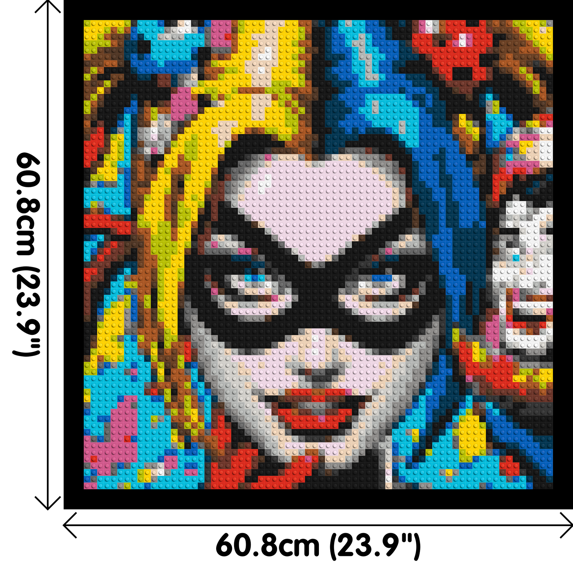 Harley Quinn - Brick Art Mosaic Kit 3x3 dimensions with frame