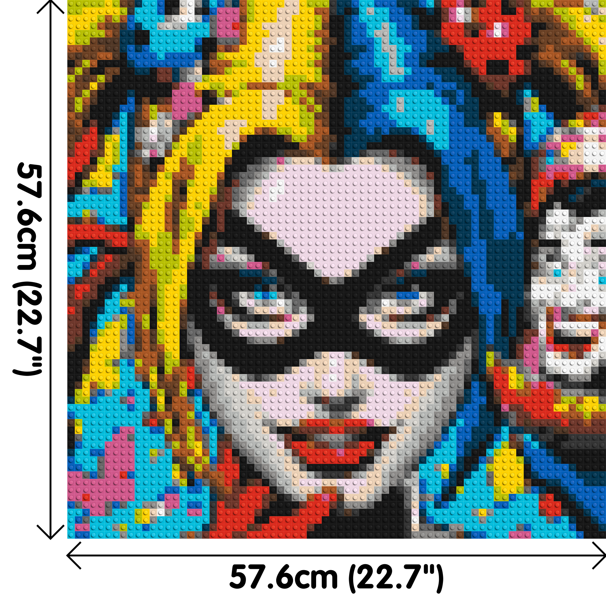 Harley Quinn - Brick Art Mosaic Kit 3x3 dimensions