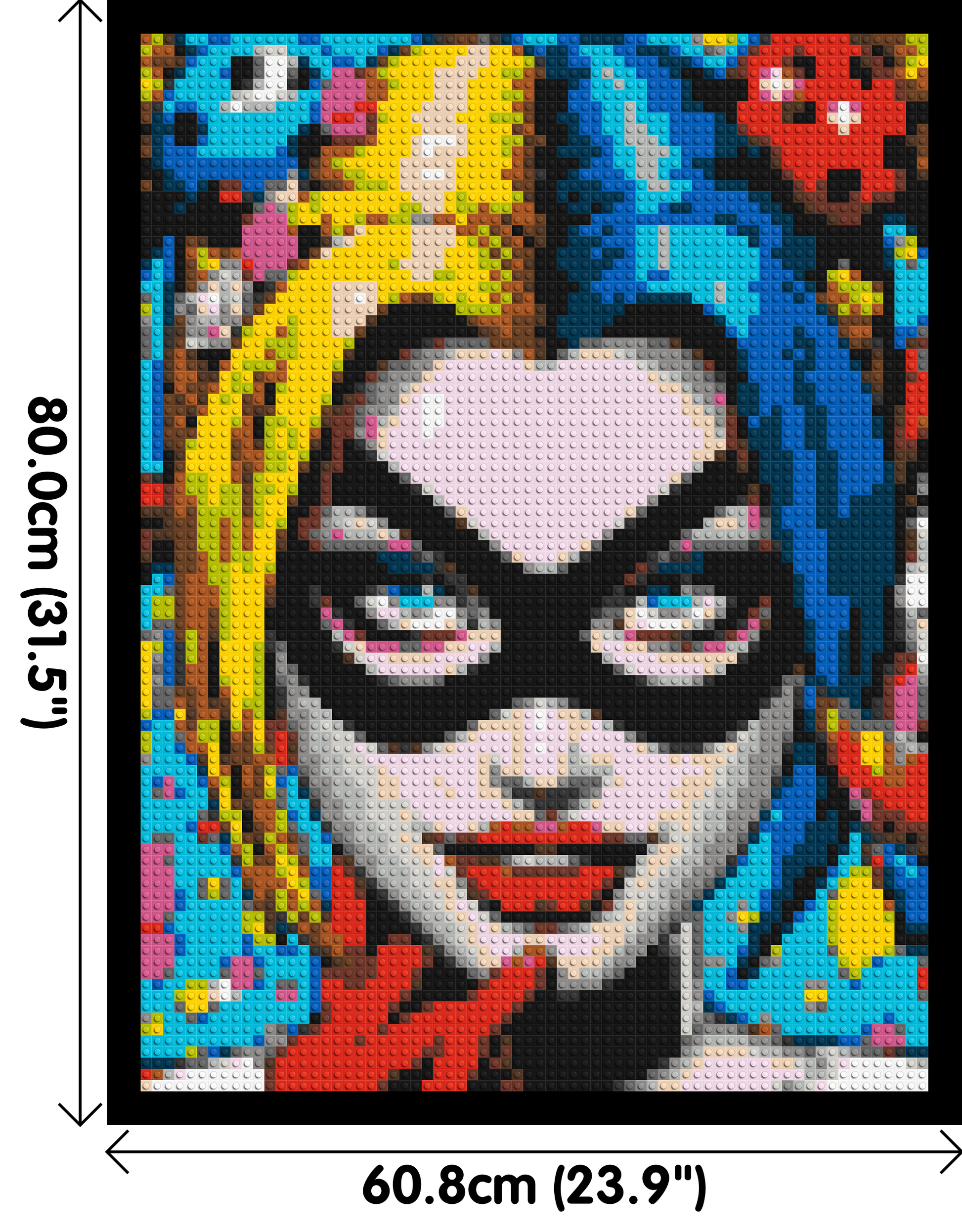 Harley Quinn - Brick Art Mosaic Kit 3x4 dimensions with frame