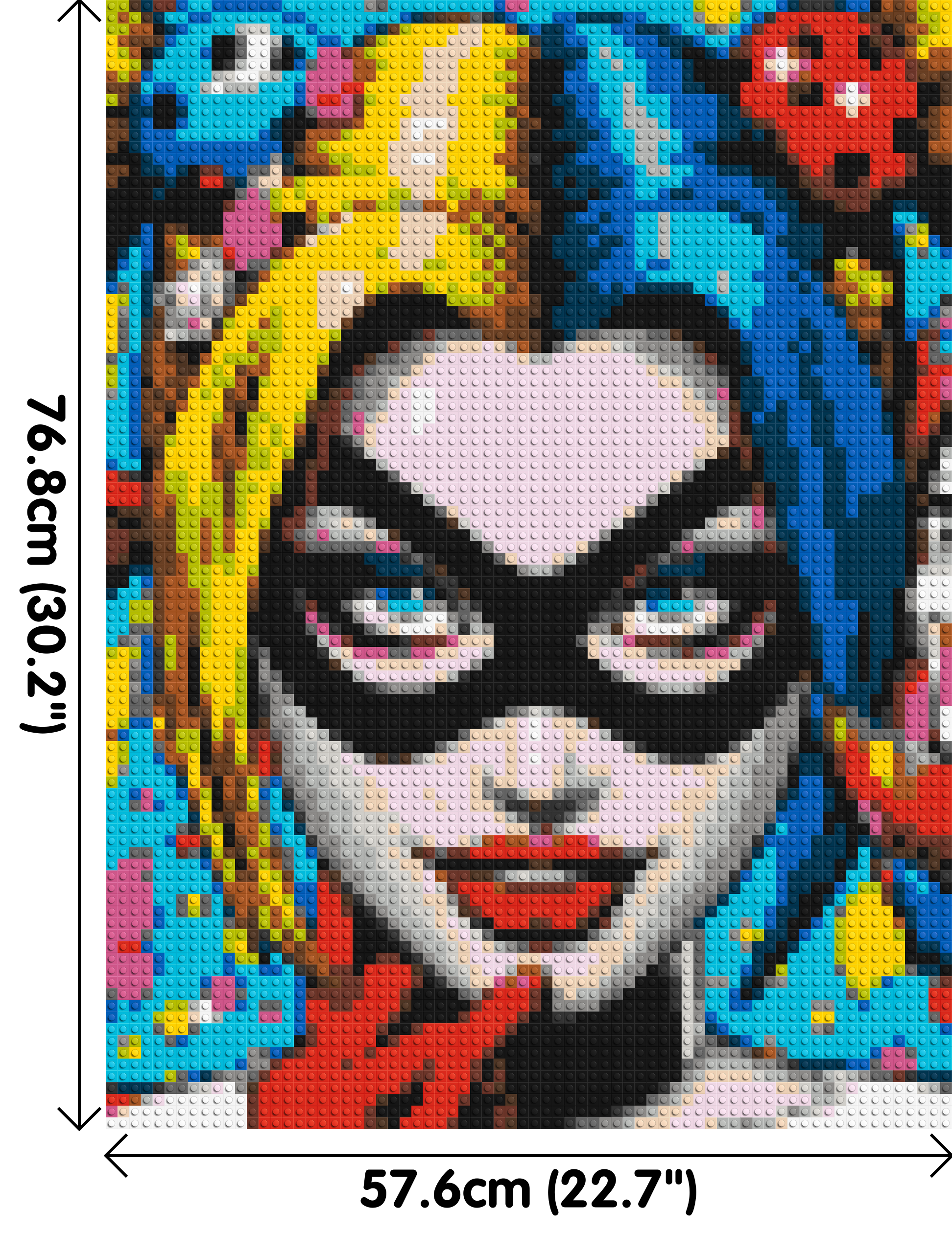 Harley Quinn - Brick Art Mosaic Kit 3x4 dimensions