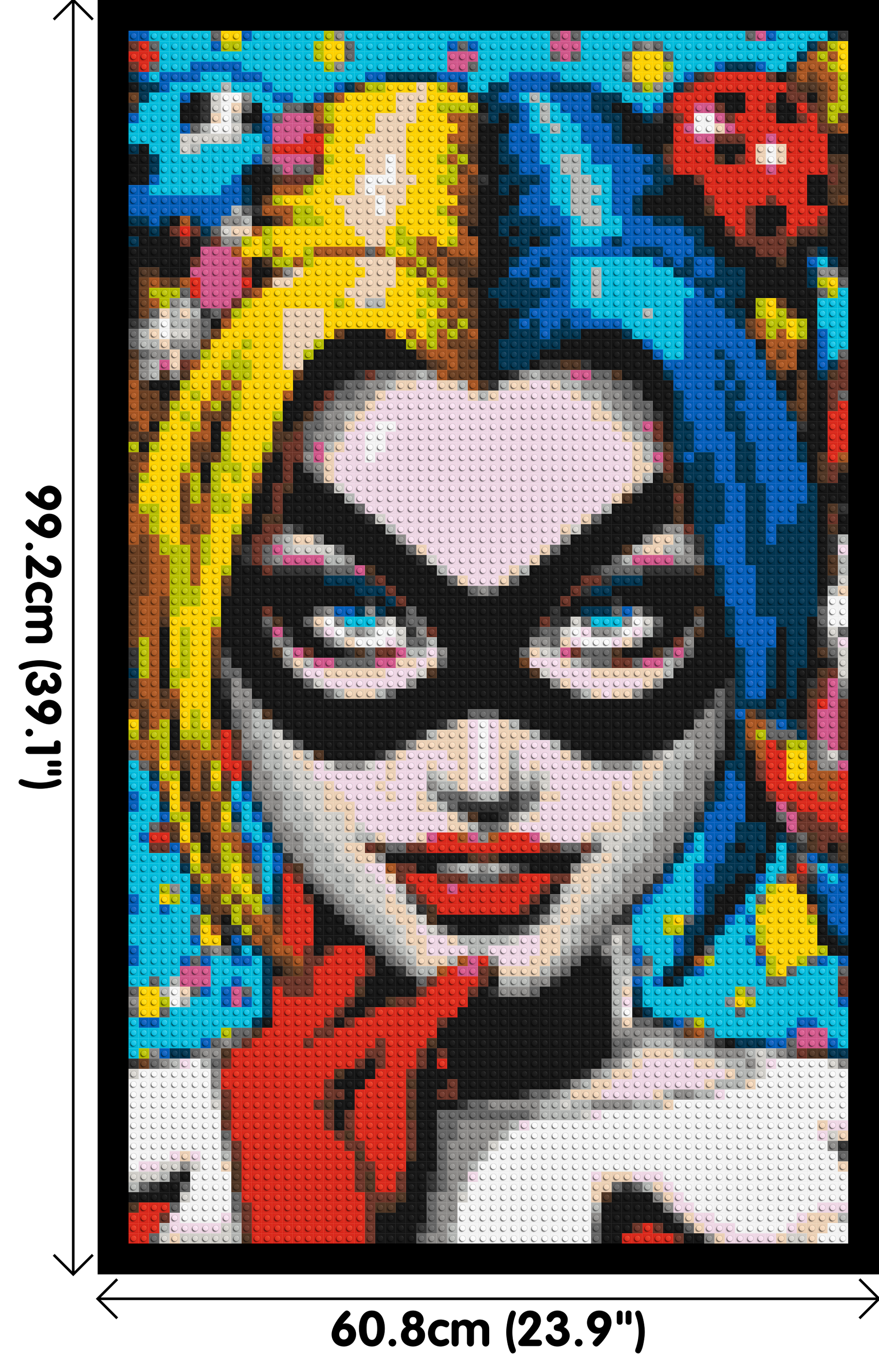 Harley Quinn - Brick Art Mosaic Kit 3x5 dimensions with frame