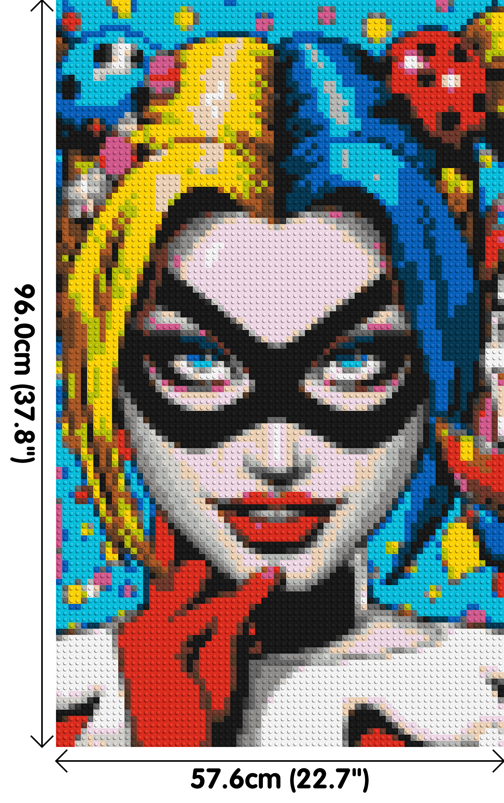 Harley Quinn - Brick Art Mosaic Kit 3x5 dimensions