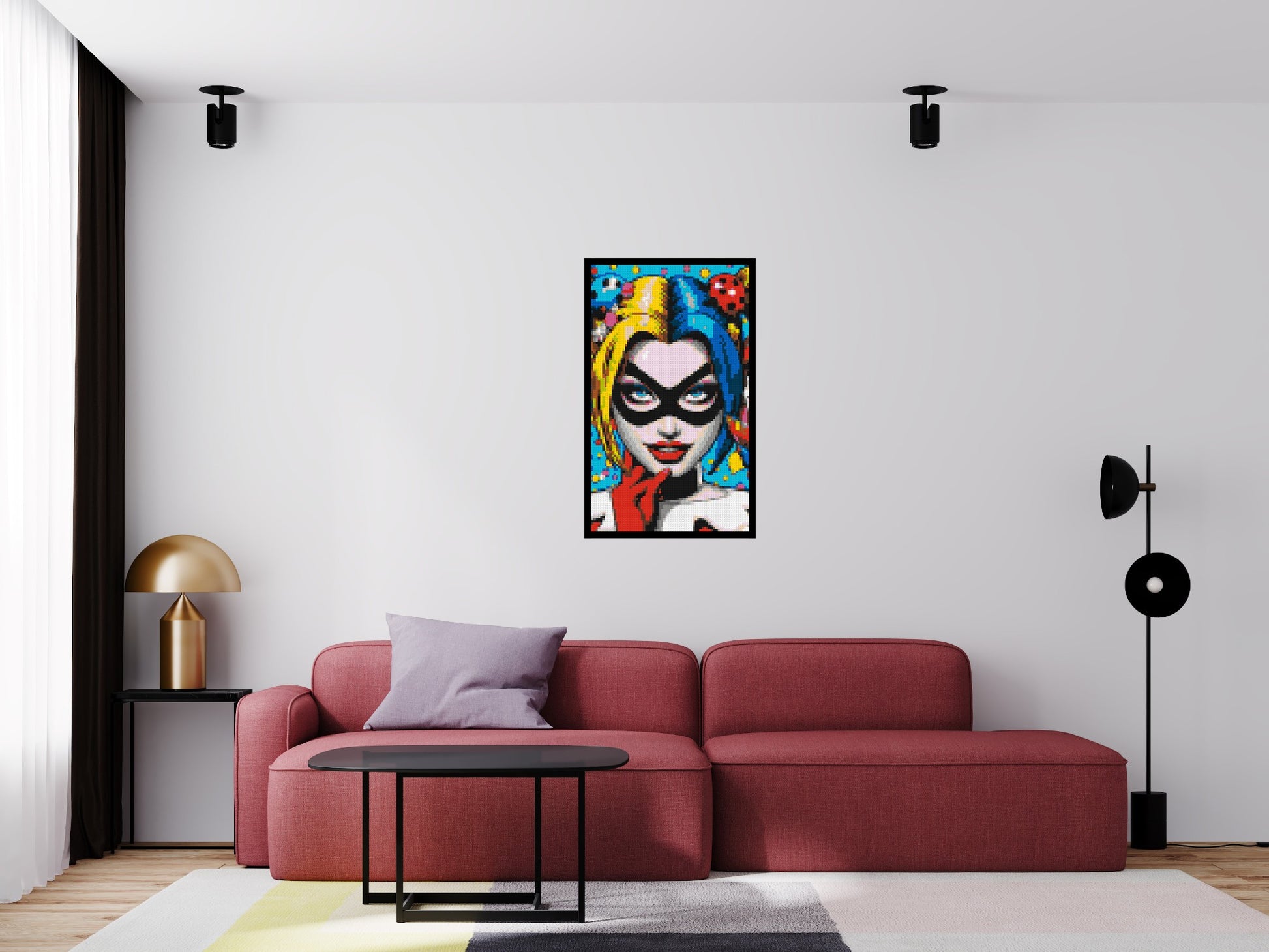 Harley Quinn - Brick Art Mosaic Kit 3x5 scene with frame