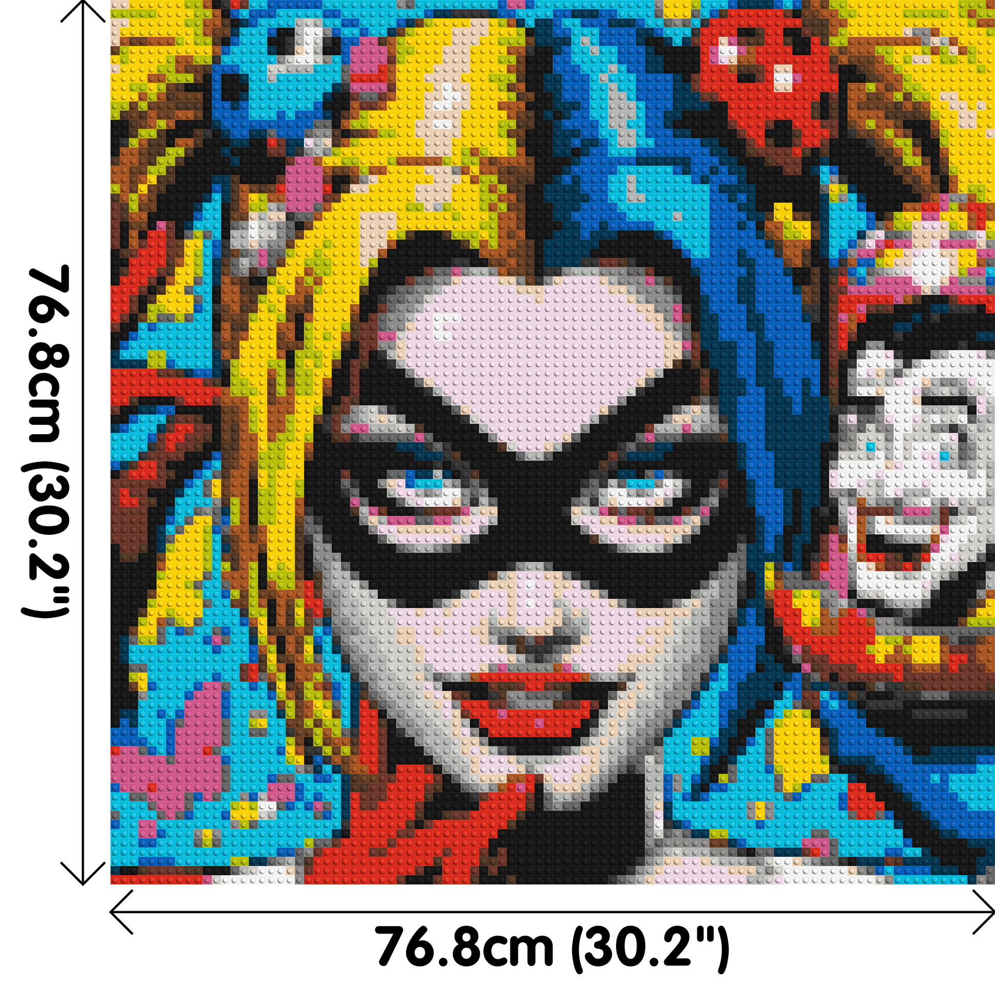 Harley Quinn - Brick Art Mosaic Kit 4x4 dimensions