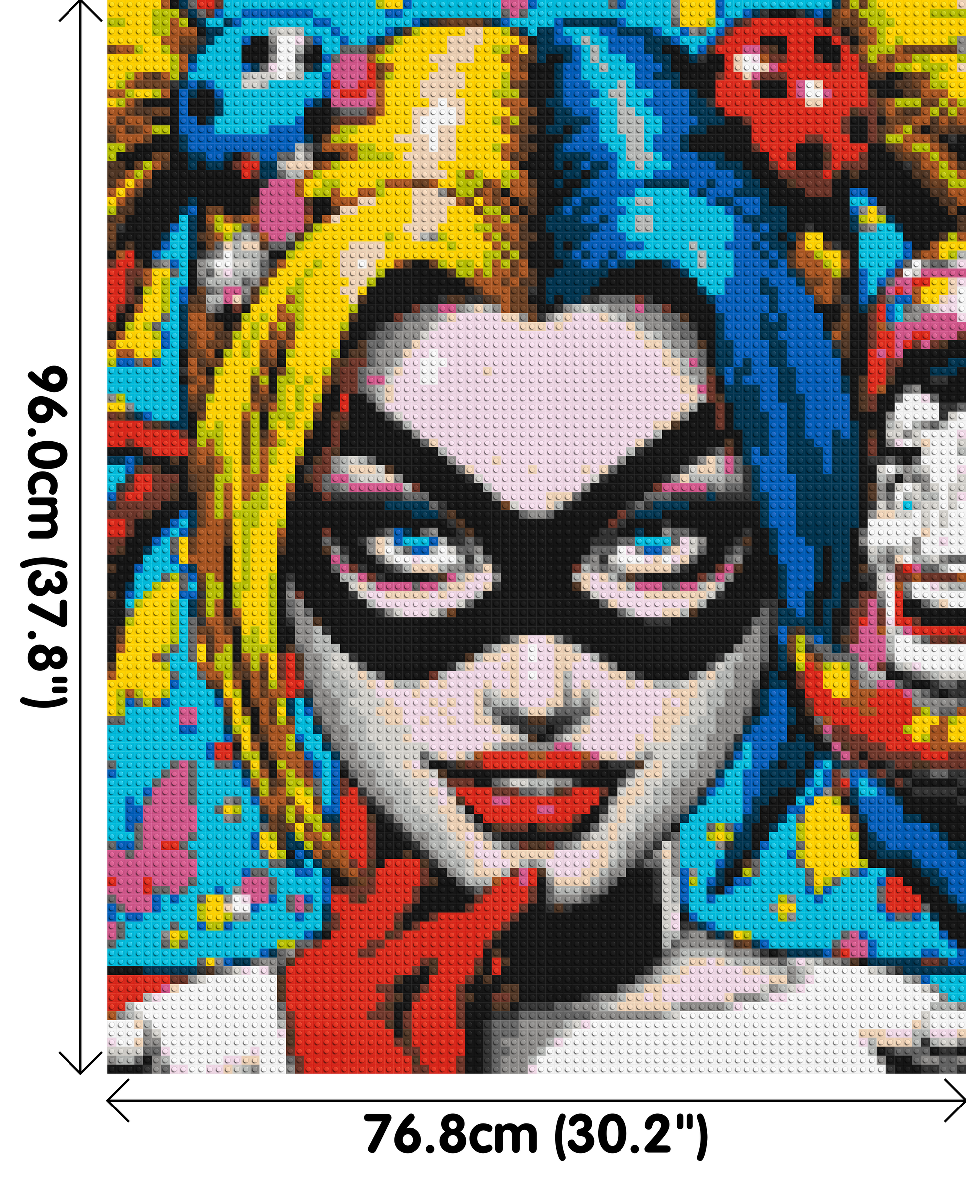 Harley Quinn - Brick Art Mosaic Kit 4x5 dimensions