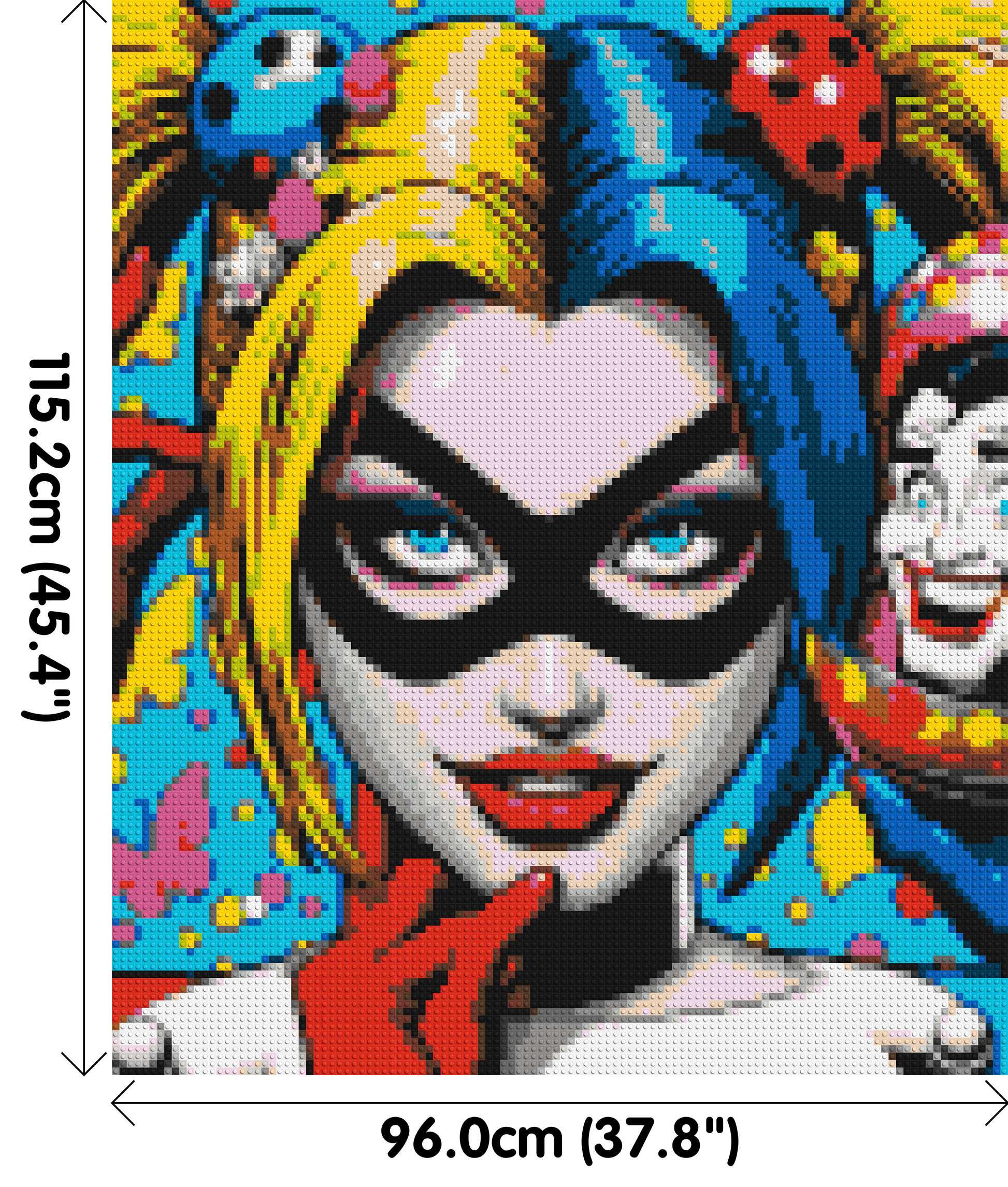 Harley Quinn - Brick Art Mosaic Kit 5x6 dimensions