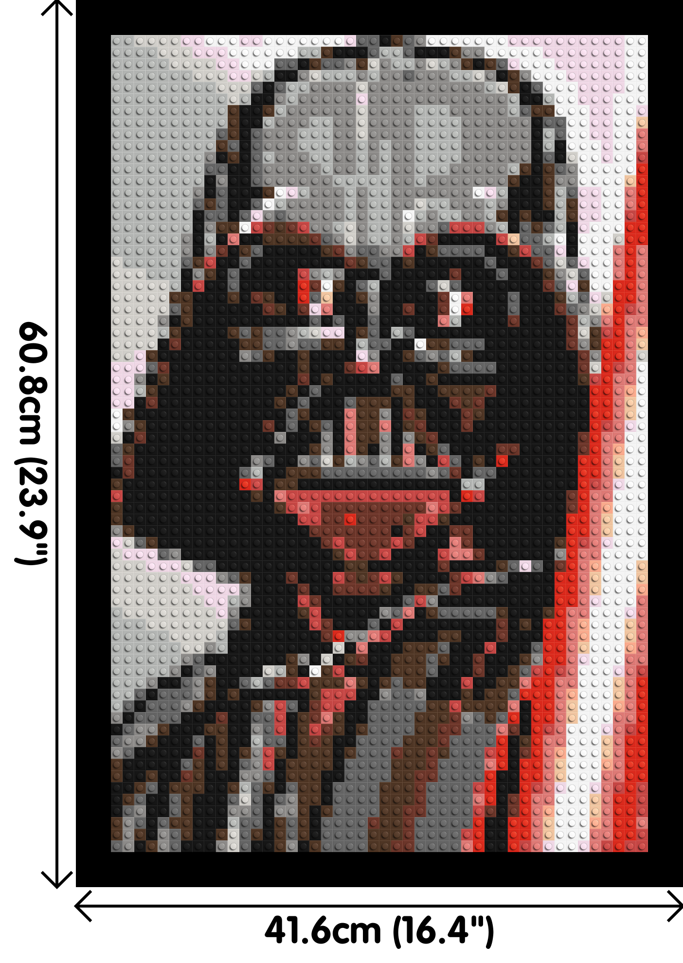 Darth Vader - Brick Art Mosaic Kit 2x3 dimensions with frame