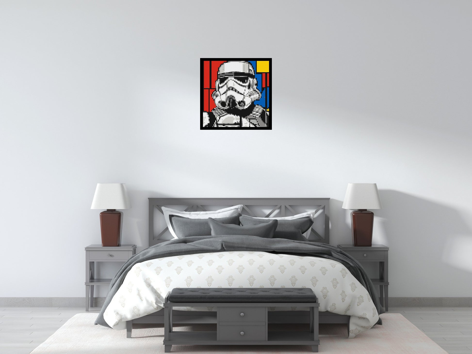 Stormtrooper - Brick Art Mosaic Kit 3x3 scene with frame