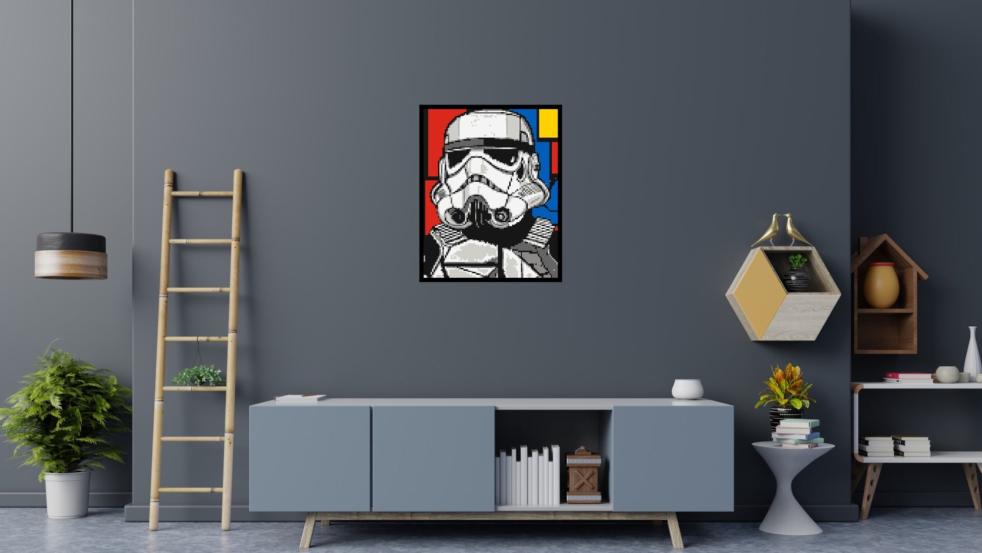 Stormtrooper - Brick Art Mosaic Kit 4x5 scene with frame