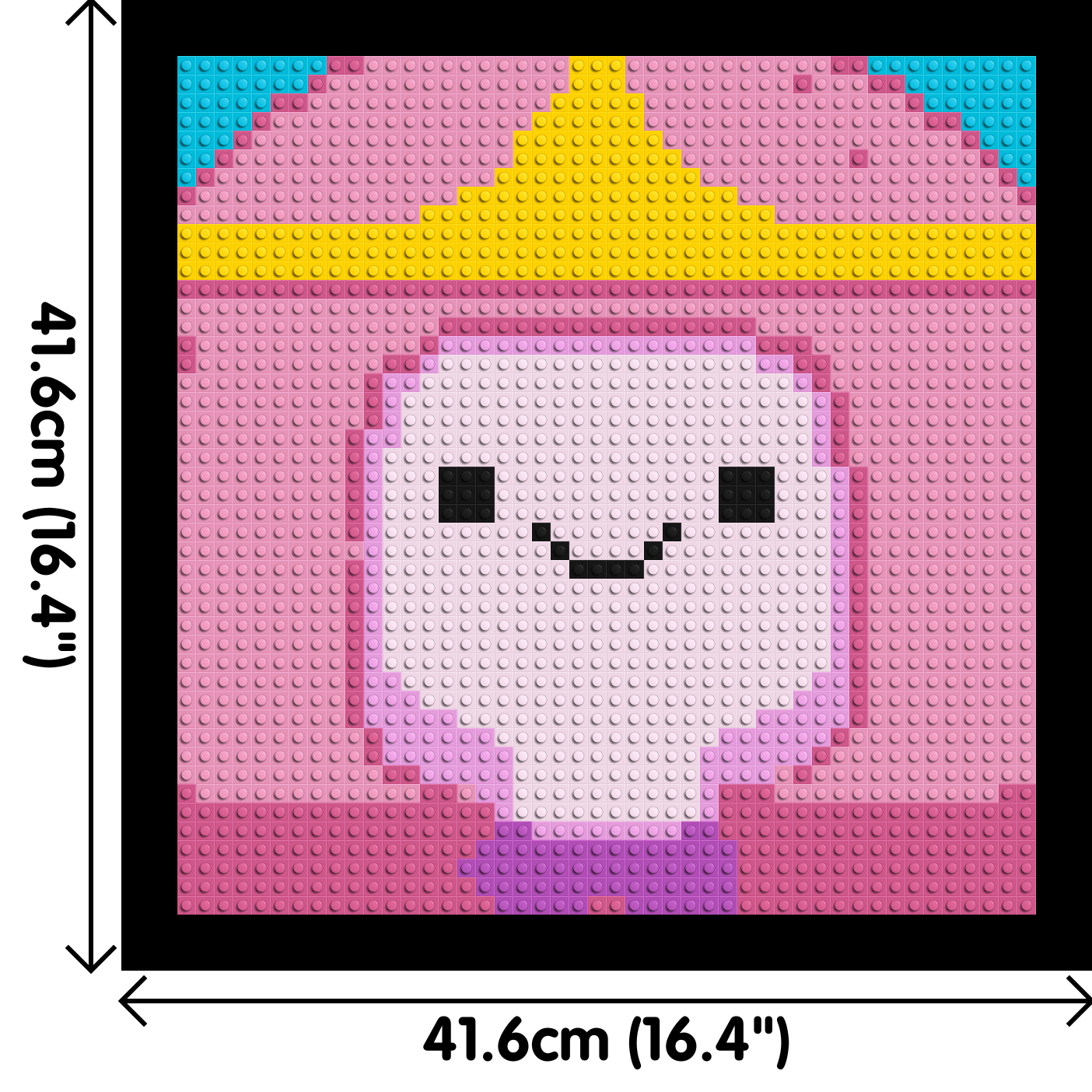 Princess Bubblegum - Brick Art Mosaic Kit 2x2 dimensions with frame