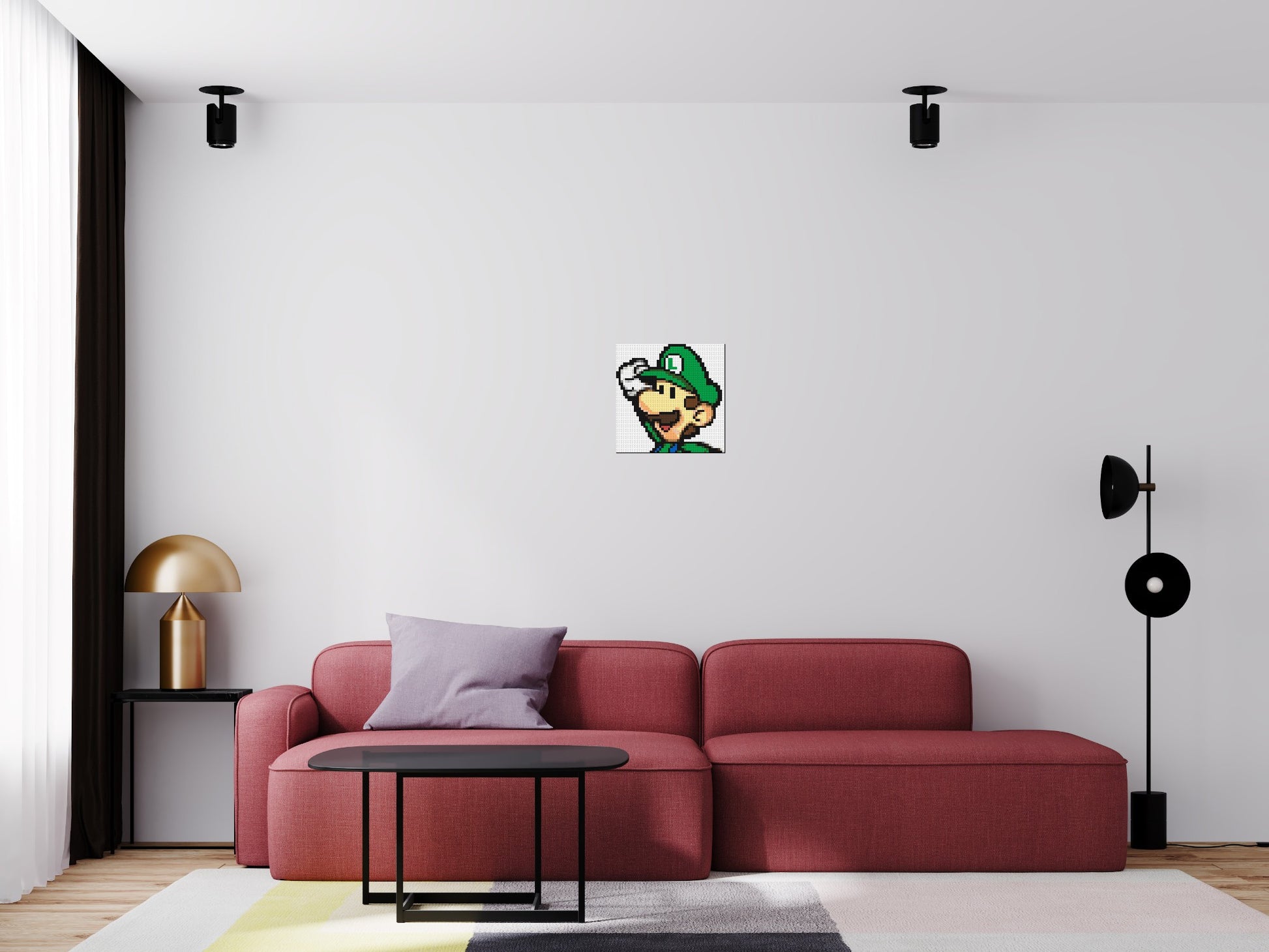 Luigi - Brick Art Mosaic Kit 2x2 scene