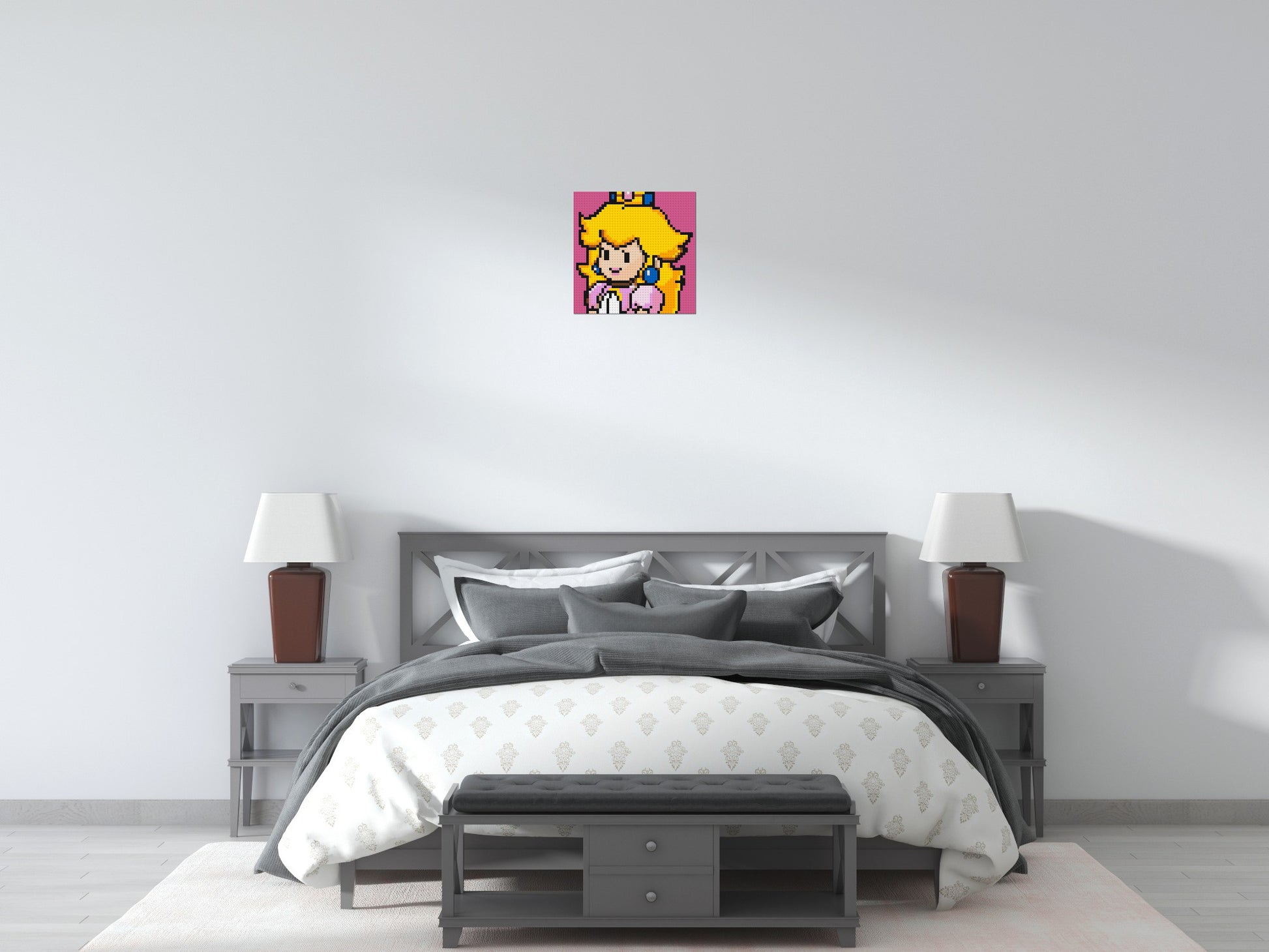 Princess Peach - Brick Art Mosaic Kit 2x2 scene