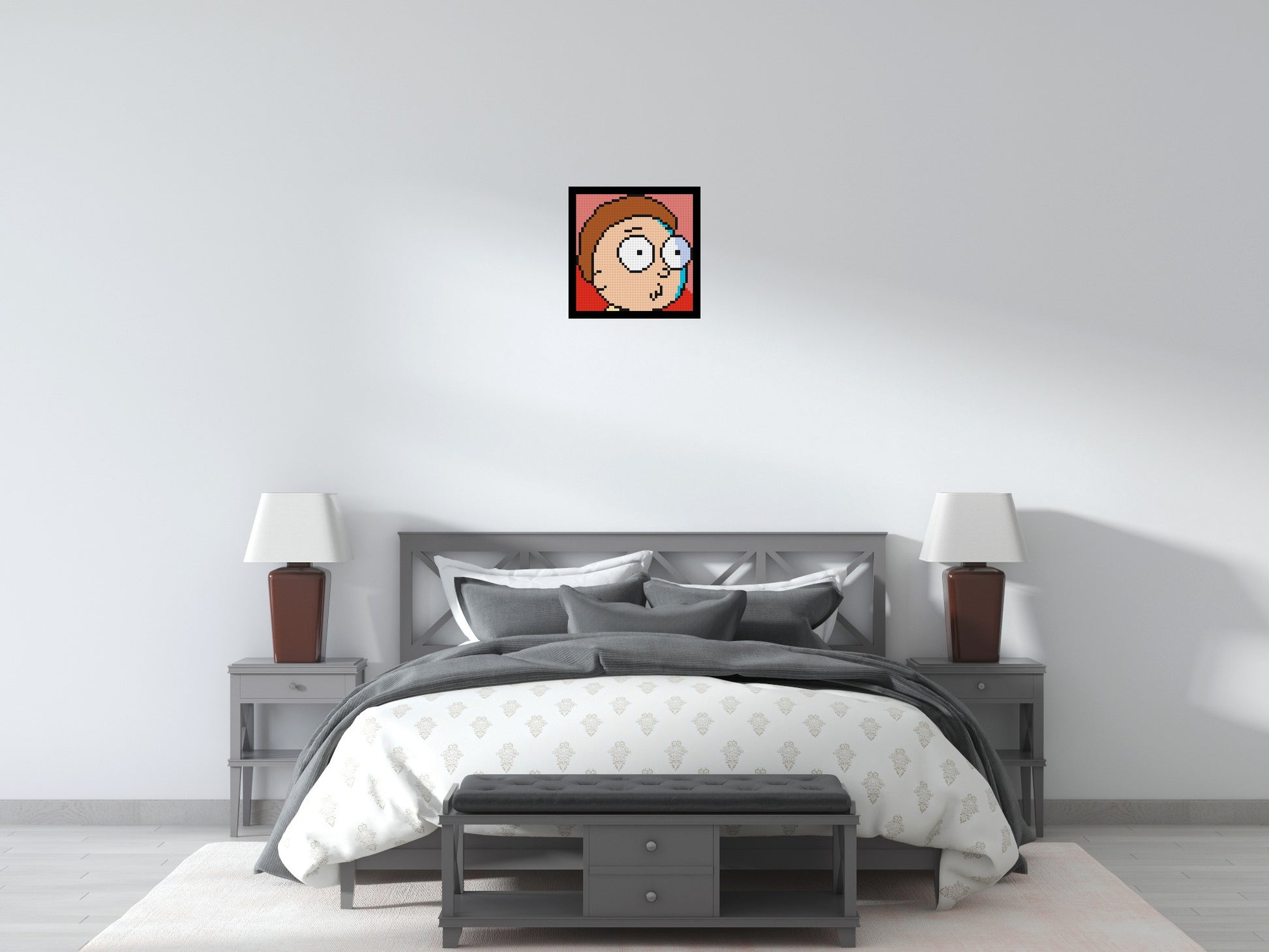 Morty Smith - Brick Art Mosaic Kit 2x2 scene with frame