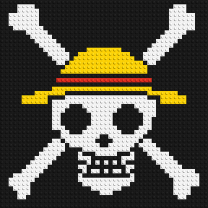 Strawhats Jolly Roger - Brick Art Mosaic Kit 2x2 large