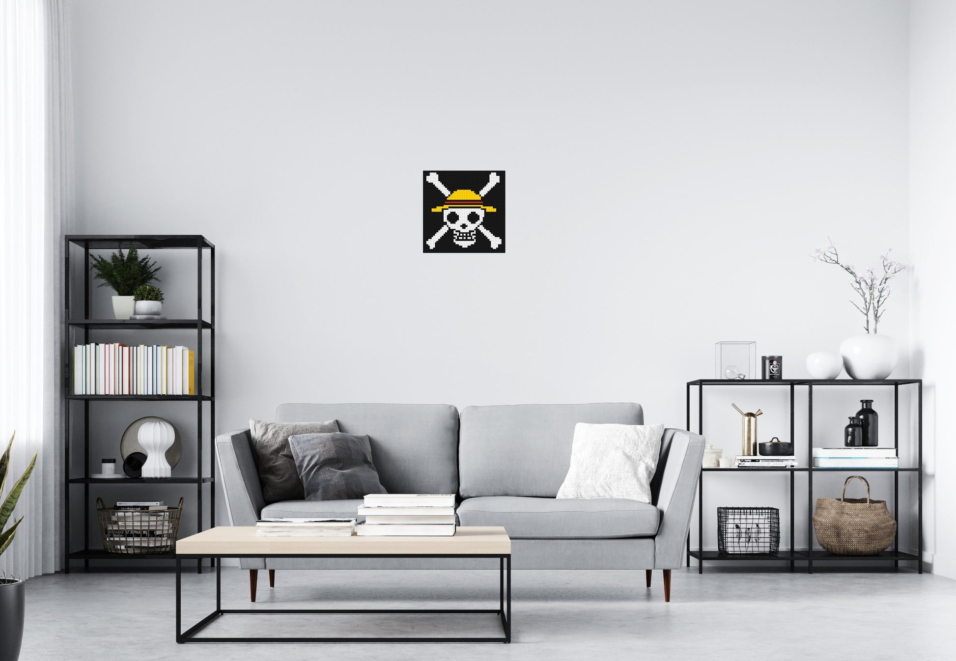 Strawhats Jolly Roger - Brick Art Mosaic Kit 2x2 scene