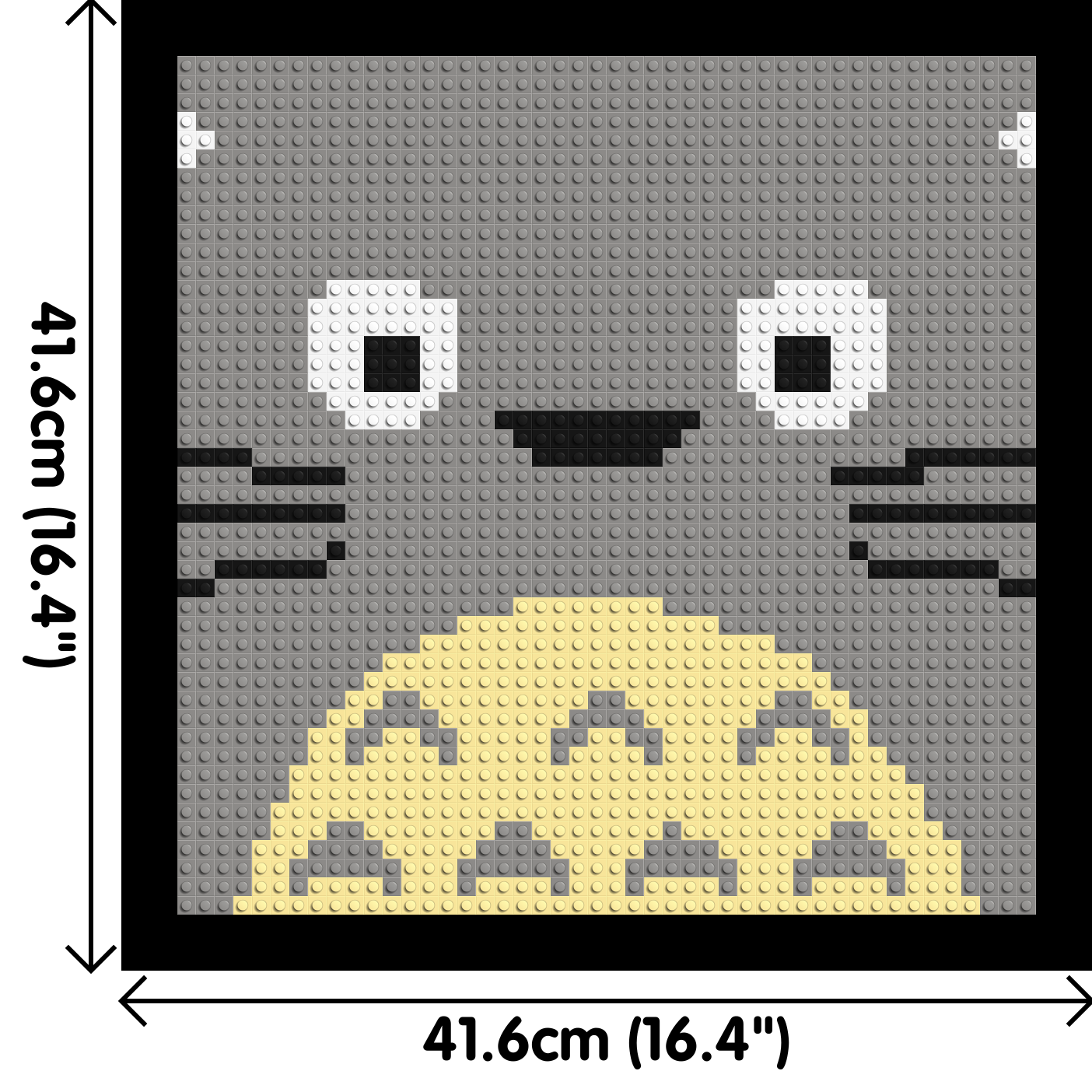 Totoro - Brick Art Mosaic Kit 2x2 dimensions with frame