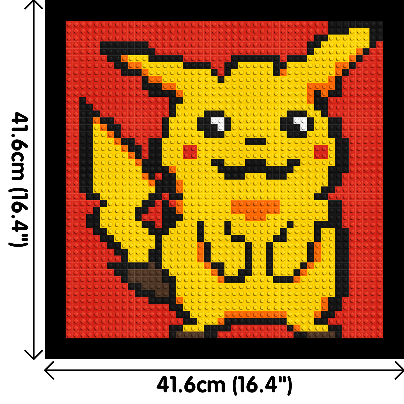 Pikachu #2 - Brick Art Mosaic Kit 2x2 dimensions with frame