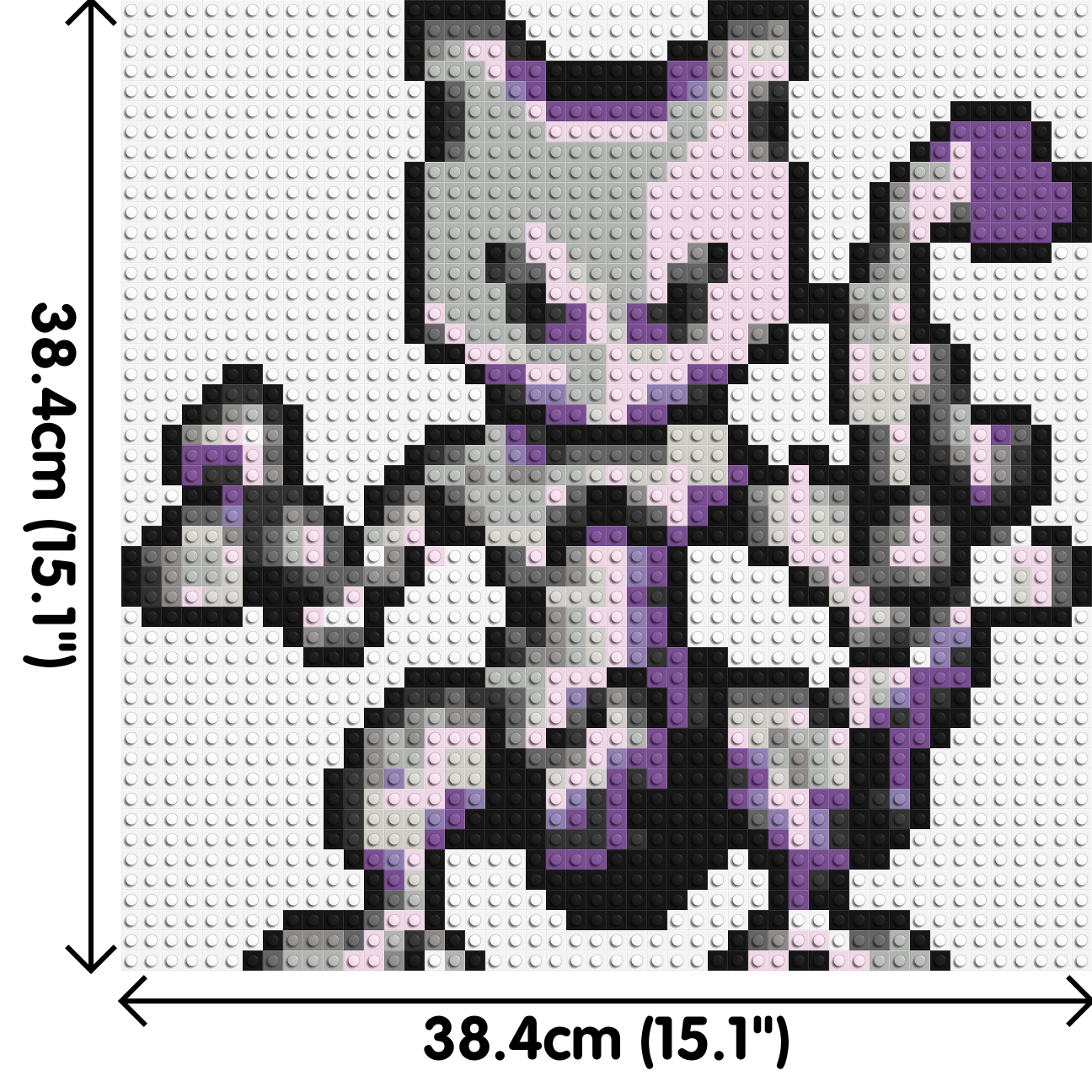 Mewtwo Pixel Art - Brick Art Mosaic Kit 2x2 dimensions