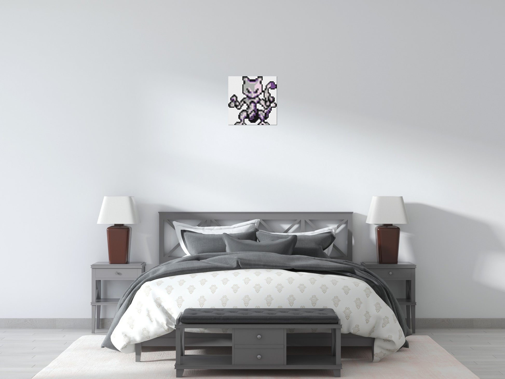 Mewtwo Pixel Art - Brick Art Mosaic Kit 2x2 scene