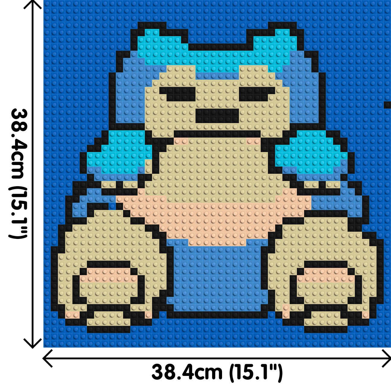 Snorlax Pixel Art - Brick Art Mosaic Kit 2x2 dimensions