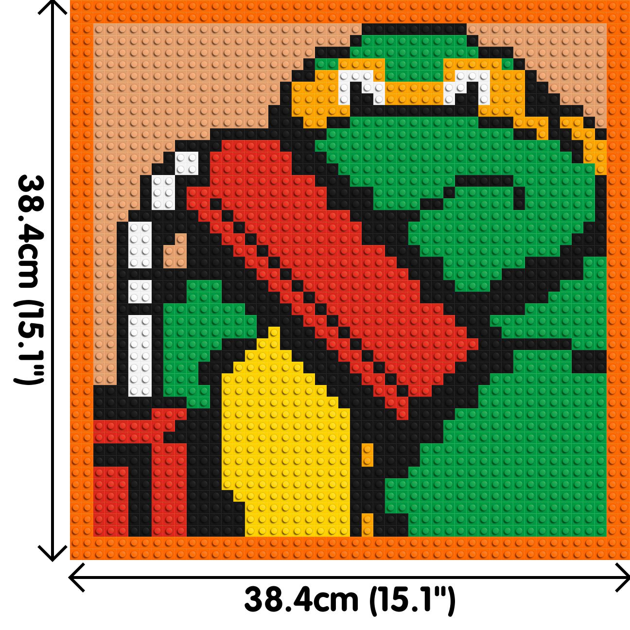 Michelangelo (TMNT)  - Brick Art Mosaic Kit 2x2 dimensions