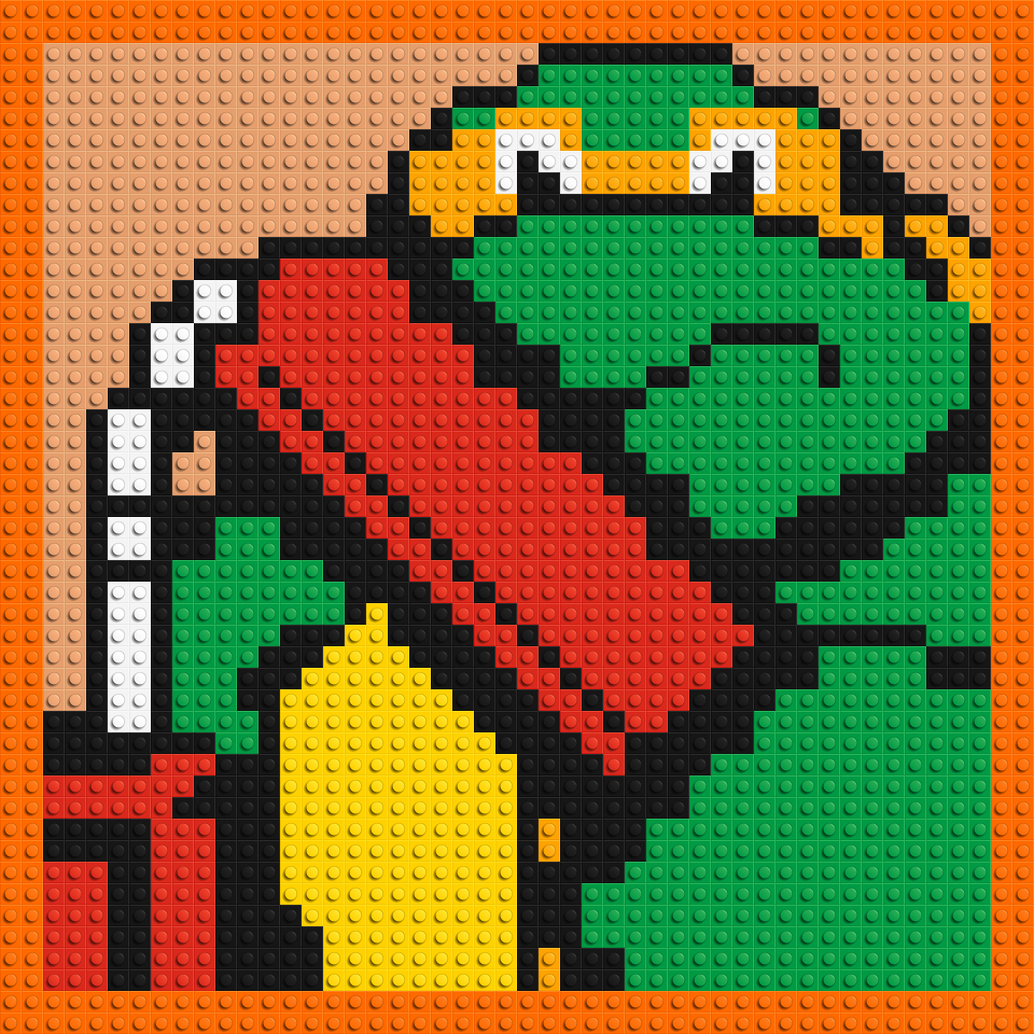 Michelangelo (TMNT)  - Brick Art Mosaic Kit 2x2 large