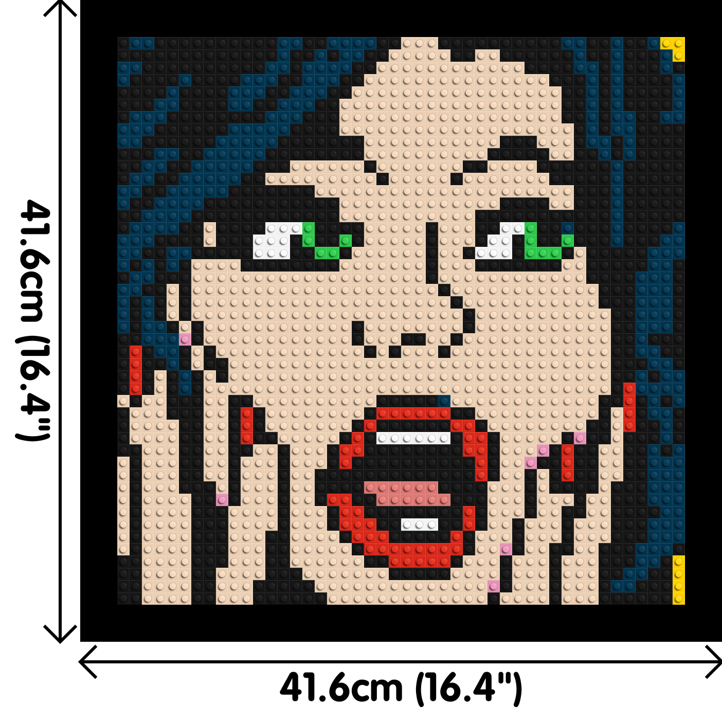 Pop Art Girl #2 - Brick Art Mosaic Kit 2x2 dimensions with frame