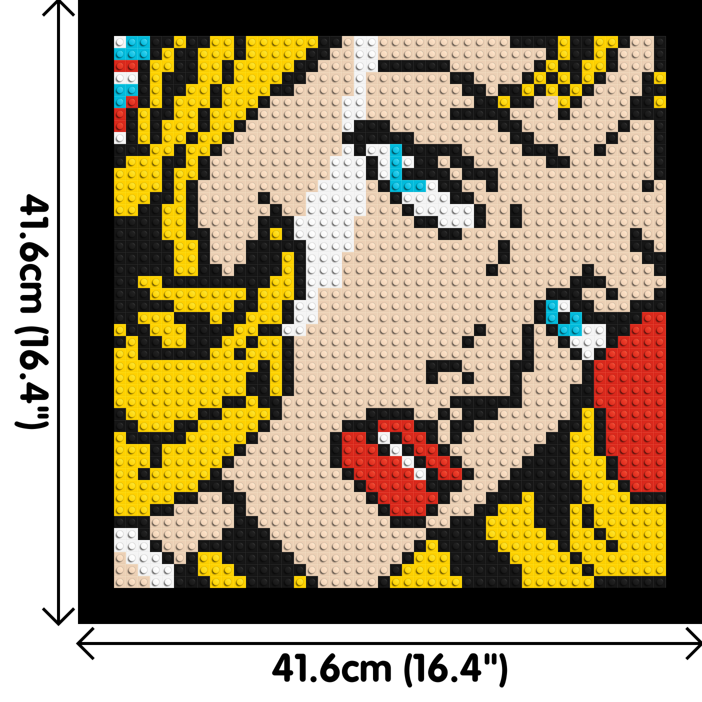 Pop Art Girl #3 - Brick Art Mosaic Kit 2x2 dimensions with frame