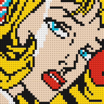 Pop Art Girl #3 - Brick Art Mosaic Kit 2x2 large