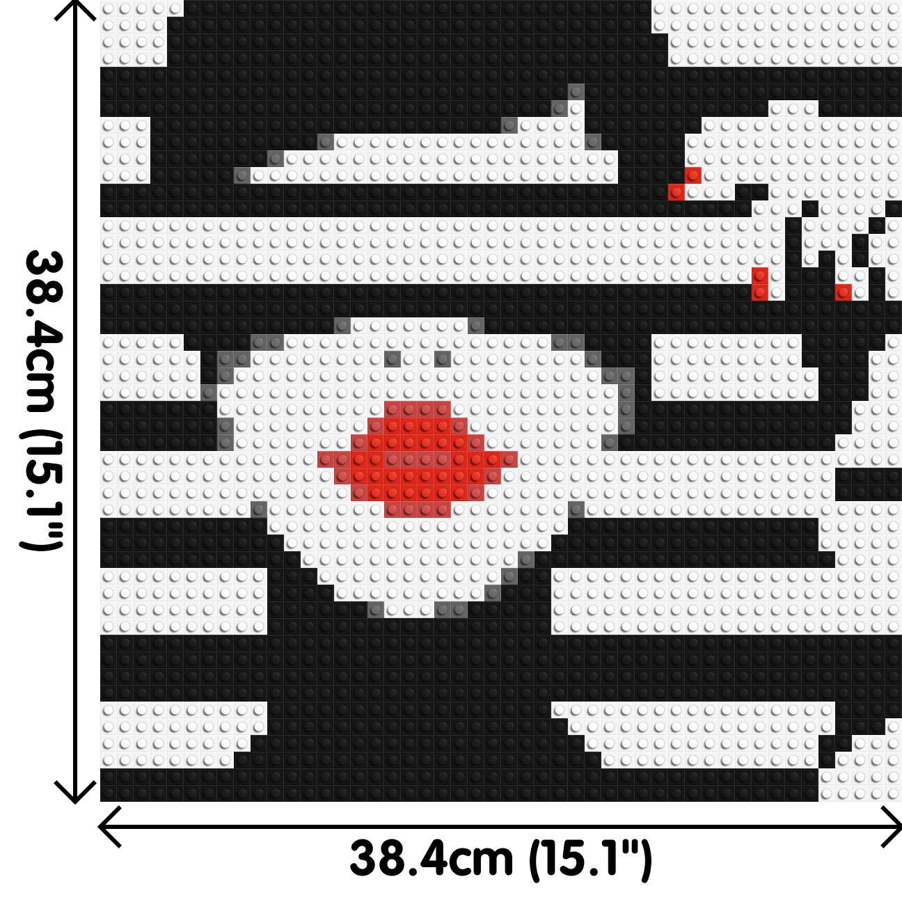 Lady in Black and White  - Brick Art Mosaic Kit 2x2 dimensions