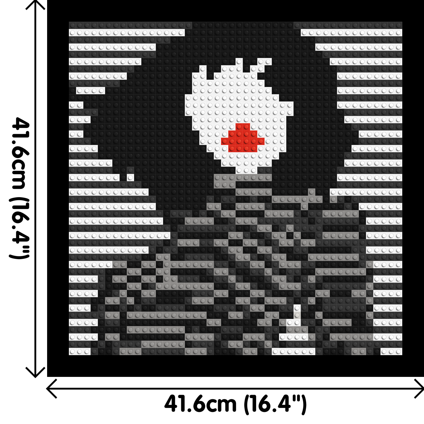 Lady in Black and White #2 - Brick Art Mosaic Kit 2x2 dimensions with frame